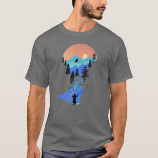 Camiseta Pescaria com Fly Mountain Sunset amigos