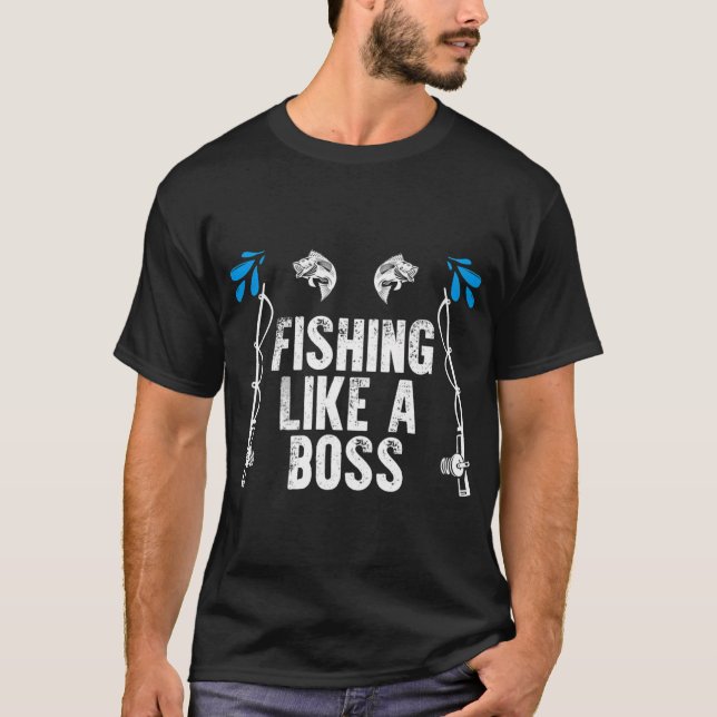 Camiseta Pescaria Como Um Chefe De Pescaria (Frente)