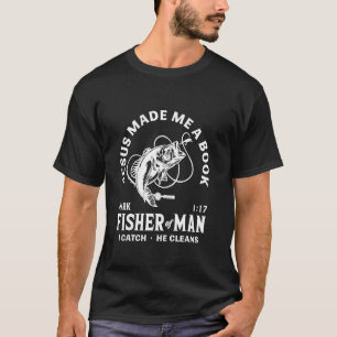 Camiseta Pescaria Cristã Jesus Me Fez Um Pescador de Homens