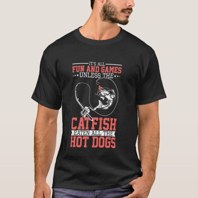 Camiseta Pescaria de bagre de cabeça chata (Frente)