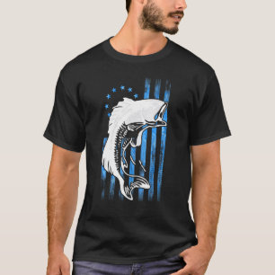 Camiseta Pescaria de Bass Betsy Ross Bandeira Americana Ant