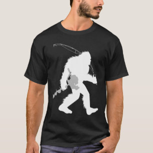 Camiseta Pescaria de Bigfoot no Gelo Yeti Pescador com Perf