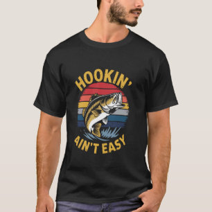 Camiseta Pescaria Divertida Antiga Pescar Não é Fácil Pesca