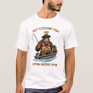 Camiseta Pescaria e Bebedeira do Pé Grande