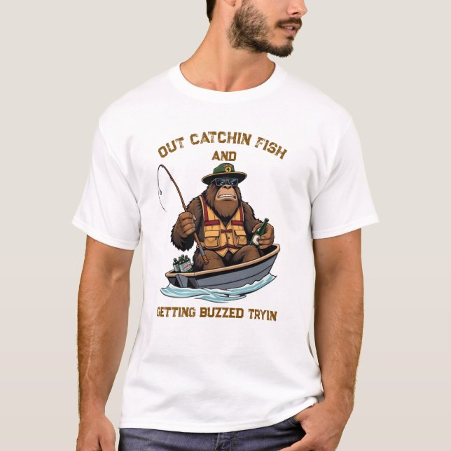 Camiseta Pescaria e Bebedeira do Pé Grande (Frente)