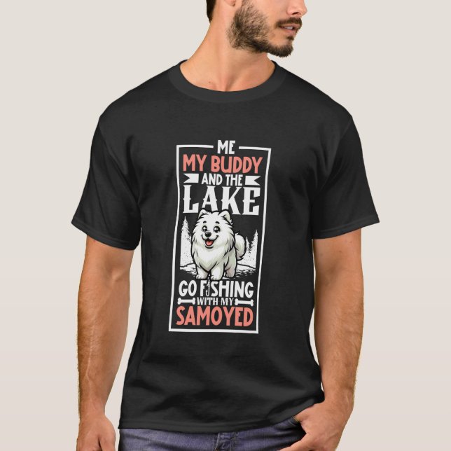 Camiseta Pescaria e Cão Samoyed (Frente)