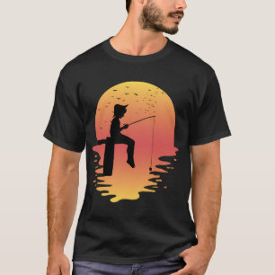 Camiseta pescaria engraçada ao pôr do sol