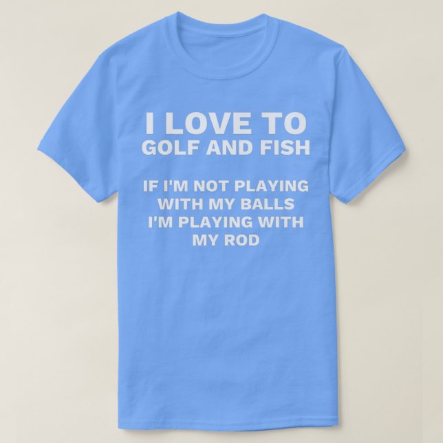Camiseta Pescaria engraçada e Sangue de Golfe dão humor adu (Frente do Design)
