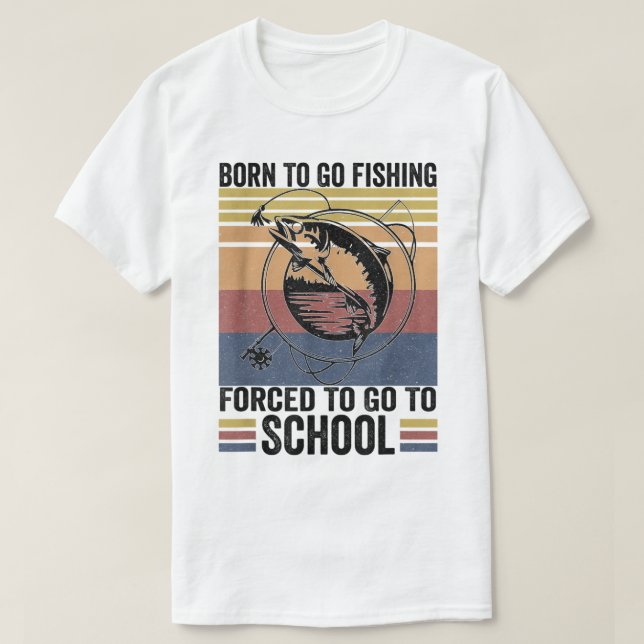 Camiseta Pescaria Engraçada Peixe Pescador Crianças Nascere (Frente do Design)