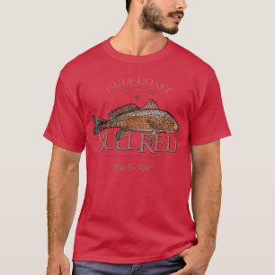 Camiseta Pescaria Golfo Red Drum Redfish Touro Vermelho Men