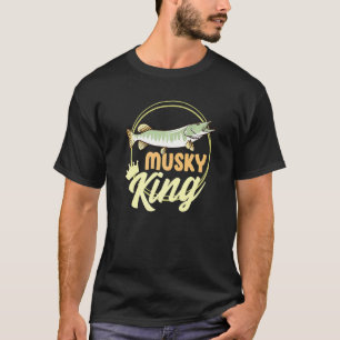 Camiseta Pescaria Musky Muskellunge Peixe de Água Doce Pesc