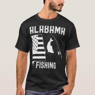 Camiseta Pescaria no Alabama Para Homens Mulheres Ou Jovens