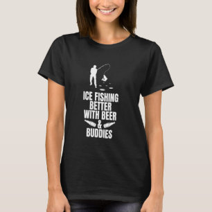 Camiseta Pescaria no Gelo Melhor Com Cerveja & Amigos