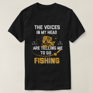 Camiseta Pescaria Pescador Engraçado As Vozes na minha cabe