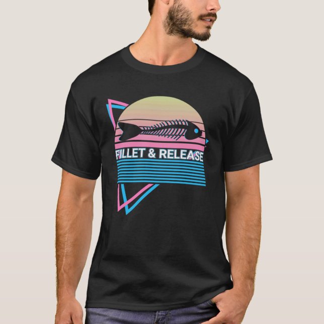 Camiseta Pescaria Retro Filetar & Soltar (Frente)