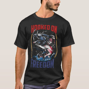 Camiseta Pescaria Viciada Em Liberdade Pescador Patriótico