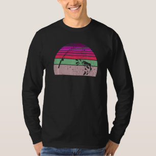 Camiseta Pescaria Vintage Silhueta de Pescador Retro dos An