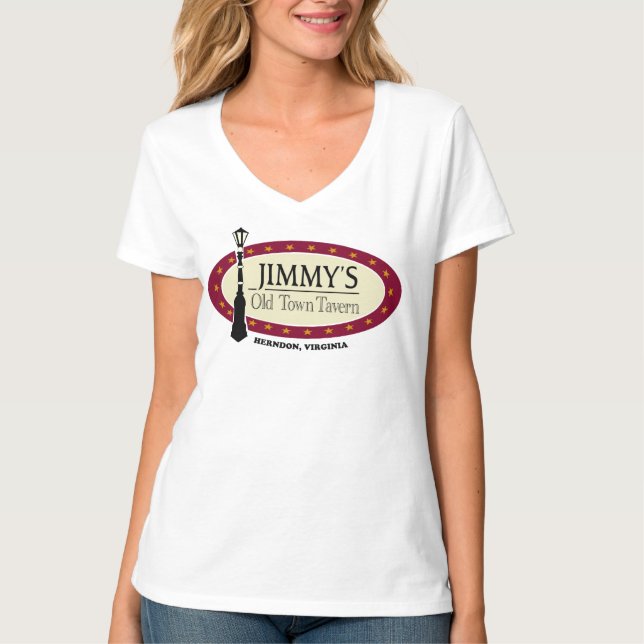 Camiseta Pescoço-branco-pequeno, feminino (Frente)