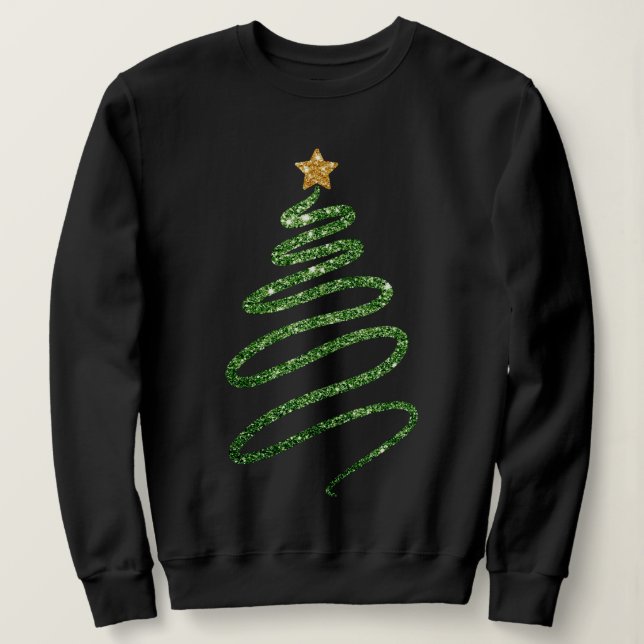 Camiseta Pescoço de Design de Árvore de Natal Festivo Glitt (Frente do Design)