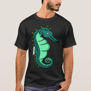Camiseta Pescoço do Mar Cinto Aquático Peixes Animais Hippo