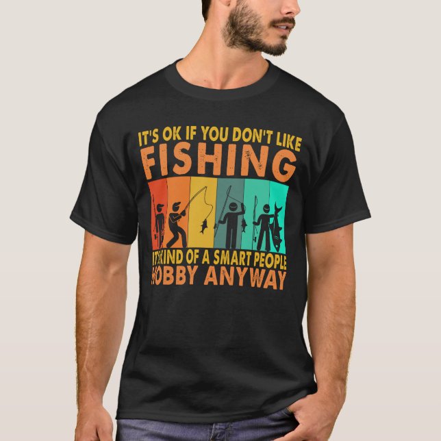 Camiseta Pescoço Engraçado Pista Pescador Hobby Mens (Frente)