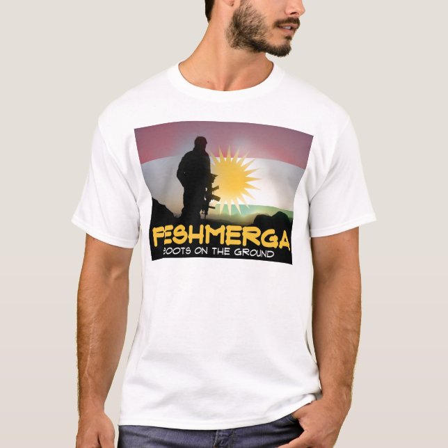 Camiseta Peshmerga - botas na terra (Frente)
