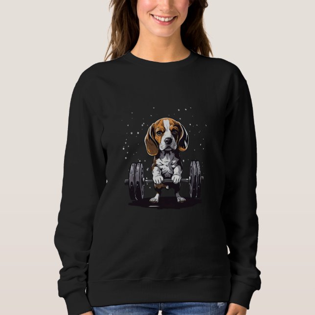 Camiseta Peso Da Bomba Levantando O Beagle Engraçado 2 (Frente)
