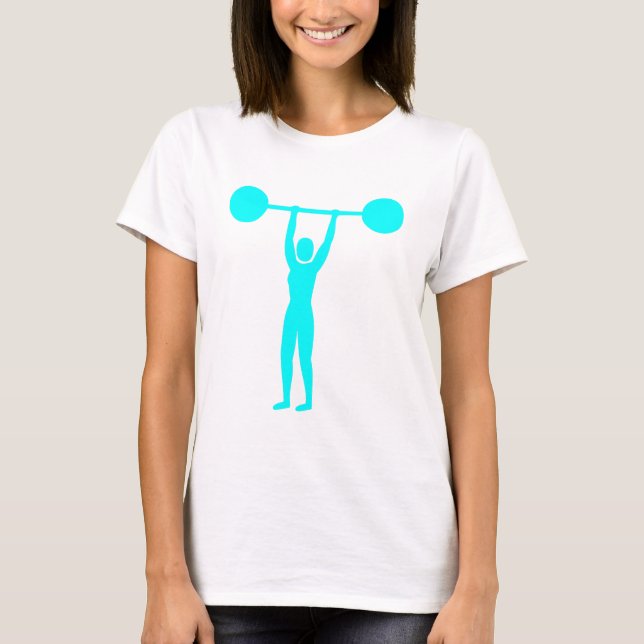 Camiseta Peso Levantando 02 - Ciano (Frente)