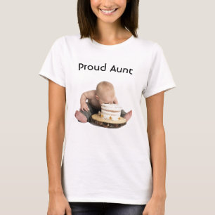 Camiseta Pesonização de tia orgulhosa / Bebê comendo peixe-