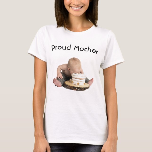 Camiseta Pesonizar Mãe Orgulhosa / Bebê Comendo Starfish (Frente)