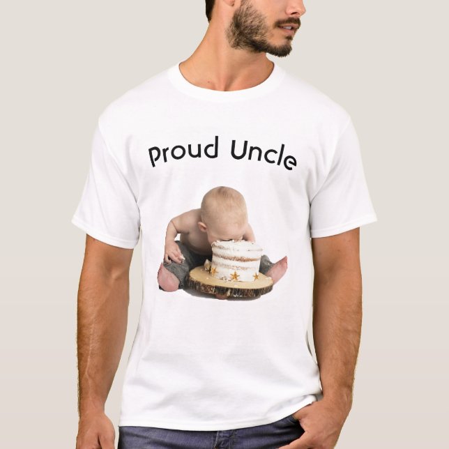 Camiseta Pesonizar Tio Orgulhoso / Bebê Comendo Fécula (Frente)