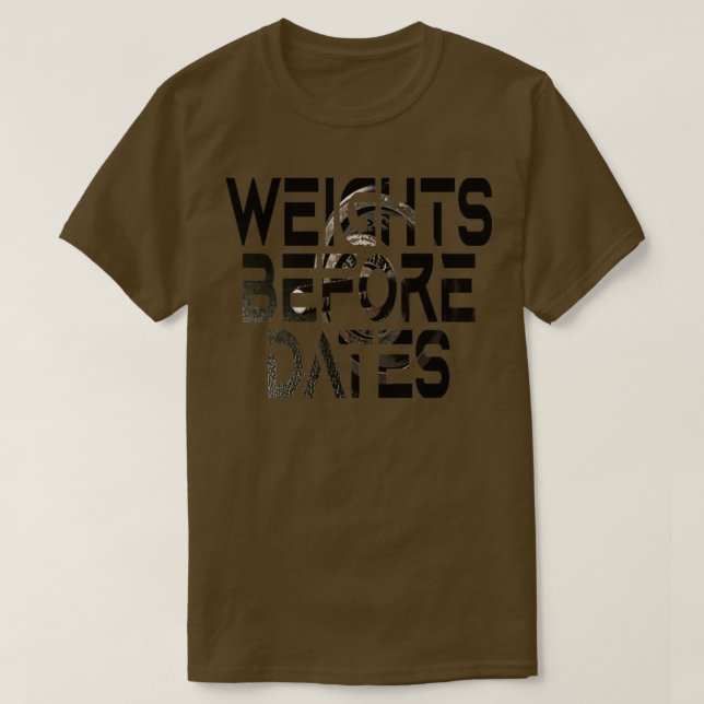 Camiseta pesos antes das Datas Gym  (Frente do Design)