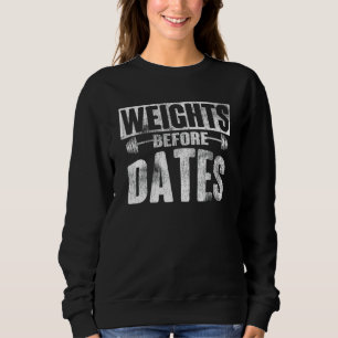 Camiseta Pesos antes de Datas levantarem exercício cardio P