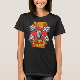 Camiseta Pesos De Elevação Da Proteína Agita Engraçadamente