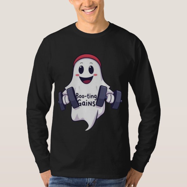 Camiseta Pesos de elevação do fantasma (Frente)