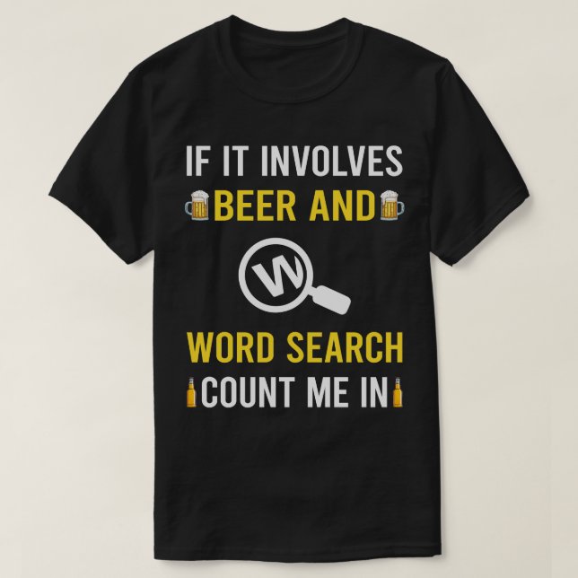 Camiseta Pesquisa de Beer e Word (Frente do Design)