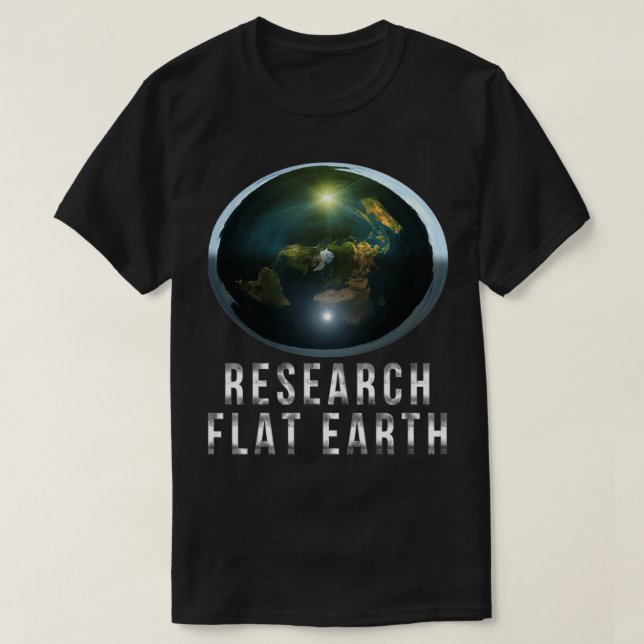 Camiseta Pesquisa de TS Clássico Essencial da Terra Plana (Frente do Design)