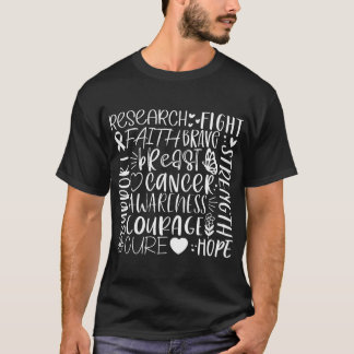 Camiseta Pesquisa e Luta do Cancer da Mama em Branco