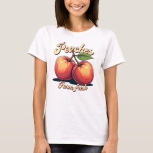 Camiseta Pêssegos frescos de fazenda Tee Gráfico de Mulhere