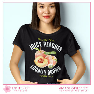 Camiseta Pêssegos Frutas ao Estilo Vintage