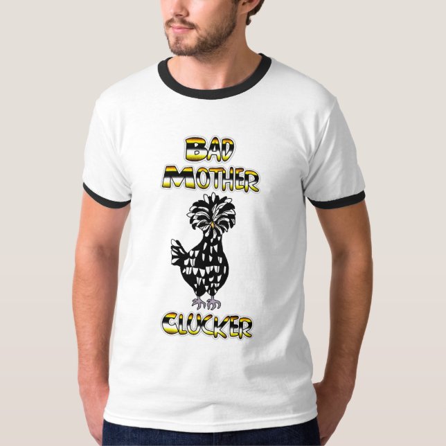 Camiseta Péssima Mãe Cloque | Galinha Engraçada  (Frente)