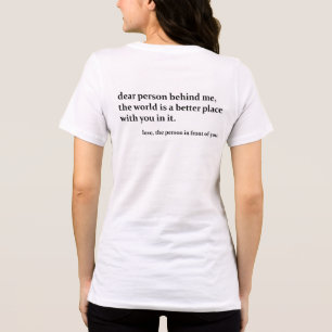 Camiseta Pessoa Atrás de Mim, Camisola com Impressão nas Co