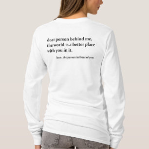 Camiseta Pessoa Atrás de Mim, Camisola com Impressão nas Co