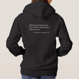 Camiseta Pessoa Atrás de Mim, Capuz com Impressão nas Costa
