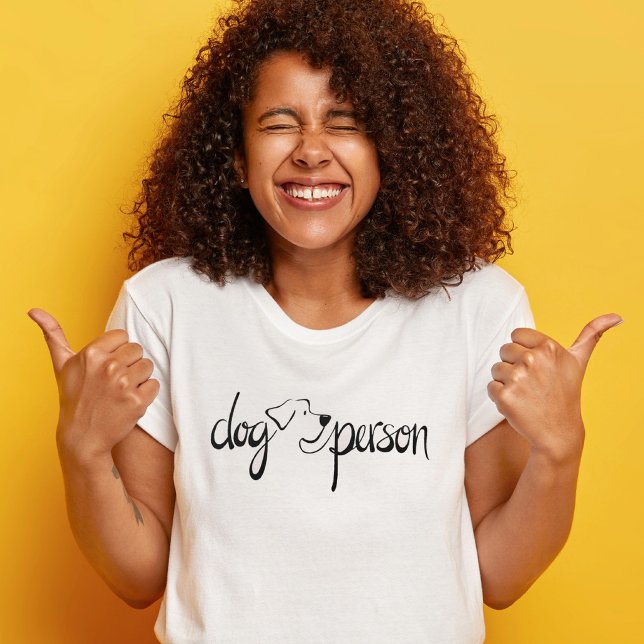Camiseta Pessoa com Cachorro Moderno Script Letreiro à Mão  (Criador carregado)