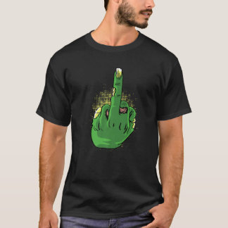 Camiseta Pessoa Corajosa com Dedo do Meio Zumbi