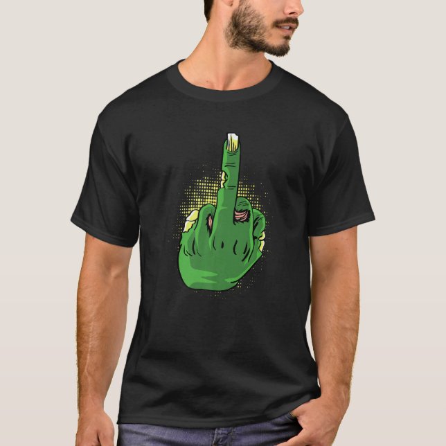 Camiseta Pessoa Corajosa com Dedo do Meio Zumbi  (Frente)