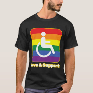 Camiseta Pessoa do arco-íris de amor e apoio com deficiênci