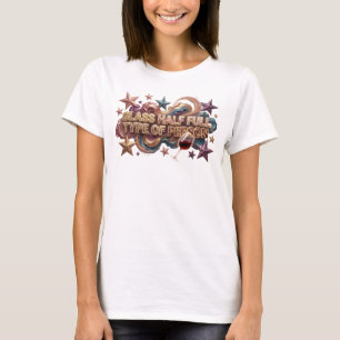 Camiseta Pessoa do tipo COPO MEIO CHEIO de Rosa Vibrante