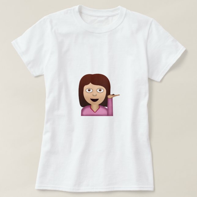 Camiseta Pessoa Emoji do balcão de informações (Frente do Design)
